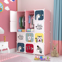 EXVITO 12-Door 12-Shelf Plastic almirah for kids, almirah of clothes ,cupboard clothes PC Collapsible Wardrobe