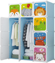 EXVITO 12-Door 12-Shelf Plastic kids Collapsible Cupboard Cloth stand PC Collapsible Wardrobe