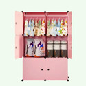 EXVITO 6-Door 6-Shelf Plastic kids Collapsible Cupboard Cloth stand PC Collapsible Wardrobe