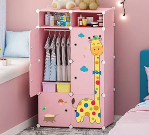 exvito 6-door 8-shelf plastic almirah for kids almirah of clothes cupboard clothes pc collapsible wardrobe