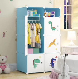 exvito 6-door 8-shelf plastic kids collapsible cupboard cloth stand kids wardrobe pc collapsible wardrobe