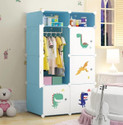 EXVITO 6-Door 8-Shelf Plastic kids Collapsible Cupboard Cloth stand, kids wardrobe PC Collapsible Wardrobe