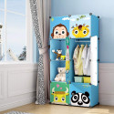 EXVITO 8-Door 8-Shelf Plastic kids Collapsible Cupboard Cloth stand clothes rack PC Collapsible Wardrobe (Finish Color - BLUE - HZ 8, DIY(Do-It-Yourself))
