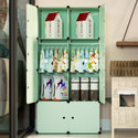 EXVITO 8-Door 8-Shelf Plastic kids Collapsible Cupboard clothes rack PC Collapsible Wardrobe