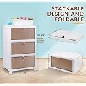 EXVITO Plastic Wardrobe – 3 Tier Cupboard for Storage, Almirah for Clothes, Plastic Cabinet for Storage Box, Wardrobe Organizer for Storage for Kitchen/Bedroom/Living Room- - Cream