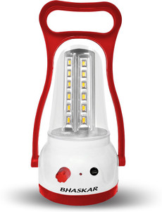 eye bhaskar 24 bright led dlx with charger rechargeable 5 hrs lantern emergency light white red