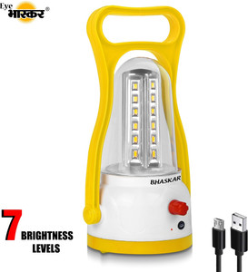 eye bhaskar 48 hi-bright rechargeable 360 degree led lamp 4 hrs lantern emergency light yellow white