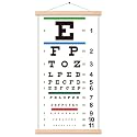 Eye Chart Canvas Non-Reflective Snellen Low Vision Eye Chart Ready to Hang Wooden with Wooden Framed Wall Decor 22'' X 11''