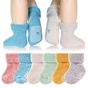 Eyean Baby Wool Grip Sock Soft Winter Warm Thick Non Slip Toddler Boy Girls Crew Socks For Children 6 Pairs