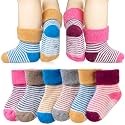 Eyean Baby Wool Grip Sock Soft Winter Warm Thick Non Slip Toddler Boy Girls Crew Socks For Children 6 Pairs