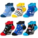 Eyean Kids Ankle Cotton Socks Cute Animal Pattern Soft Non Slip Boys Girls No Show Socks 6 Pairs