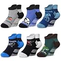 Eyean Kids Ankle Cotton Socks Cute Animal Pattern Soft Non Slip Boys Girls No Show Socks 6 Pairs