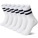 Eyean Kids Athletic Crew Socks Boys Girls Cotton School Uniform Casual Basic Socks 6 Pairs