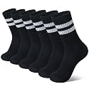 Eyean Kids Athletic Crew Socks Boys Girls Cotton School Uniform Casual Basic Socks 6 Pairs