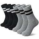Eyean Kids Athletic Crew Socks Boys Girls Cotton School Uniform Casual Basic Socks 6 Pairs