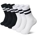 Eyean Kids Athletic Crew Socks Boys Girls Cotton School Uniform Casual Basic Socks 6 Pairs