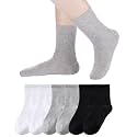 Eyean Kids Athletic Crew Socks Boys Girls Cotton School Uniform Casual Basic Socks 6 Pairs
