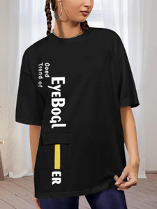 eyebogler casual regular sleeves printed women black top