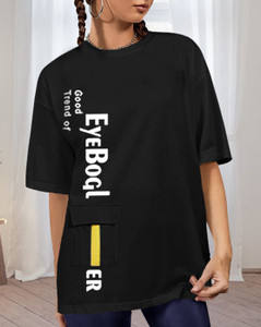eyebogler casual regular sleeves printed women black top