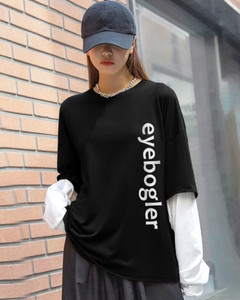 eyebogler casual regular sleeves printed women black top