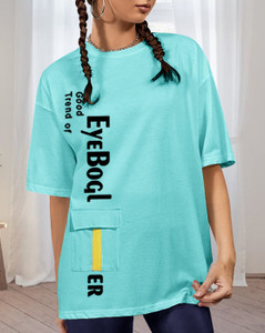 eyebogler casual regular sleeves printed women green top