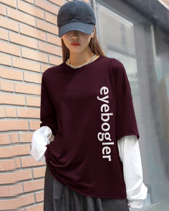 eyebogler casual regular sleeves printed women maroon top