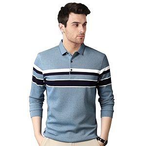 EYEBOGLER Mens Polo Neck Full Sleeves Printed