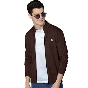 EYEBOGLER Mens Solid Henley Neck Full Sleeves