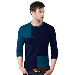 EYEBOGLER Mens Solid Regular Fit T-Shirt