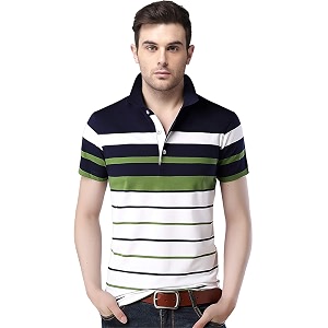 EYEBOGLER Mens Trendy Half Sleeves Polo Neck