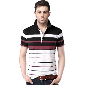 EYEBOGLER Mens Trendy Half Sleeves Polo Neck