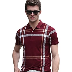 EYEBOGLER Mens Trendy Polo Neck Half Sleeves