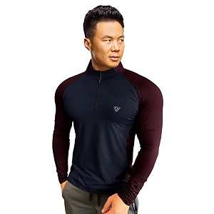 EYEBOGLER Men High Neck ColourBlocked Full Sleeve