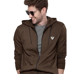 EYEBOGLER Mens Hooded Neck Full Sleeves Regular