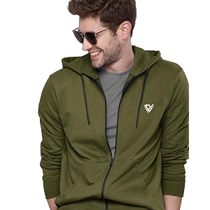 EYEBOGLER Mens Hooded Neck Full Sleeves Regular