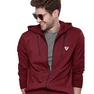 EYEBOGLER Mens Hooded Neck Full Sleeves Regular