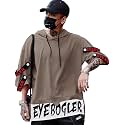 EYEBOGLER Mens Loose Fit Half Sleeves Hooded