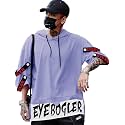 EYEBOGLER Mens Loose Fit Half Sleeves Hooded