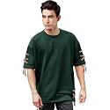 EYEBOGLER Mens Round Neck Oversized Elbow Sleeves