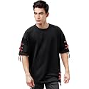 EYEBOGLER Mens Round Neck Oversized Elbow Sleeves
