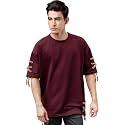 EYEBOGLER Mens Round Neck Oversized Elbow Sleeves