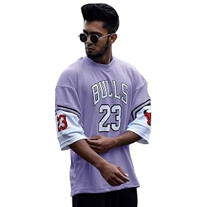 EYEBOGLER Oversized Loose Fit Drop Shooulder Half