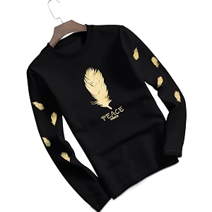 eyebogler round neck full sleeve casual printed men tshirt