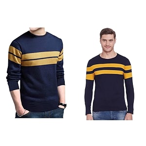 EYEBOGLER Round Neck Full Sleeve Striped T