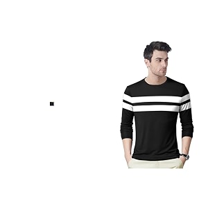 EYEBOGLER Round Neck Full Sleeve Striped T
