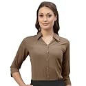 EYEBOGLER Women Regular Fit Solid Spread Collar
