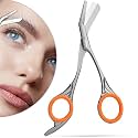 Eyebrow Scissors with Combs For Trimming and Shaping, Powder Steel, Gray