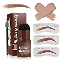 Keli Eyebrow Stamp Kit With 3 Pc Stencil, Brown Definer, Pencil, Shaping Kit - Reusable (Medium Brown)