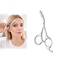 Eyebrow Trimmer Scissor with Comb, Eyebrow Trimmer for Women and Men Silver