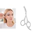 Eyebrow Trimmer Scissor with Comb, Eyebrow Trimmer for Women and Men, Grey